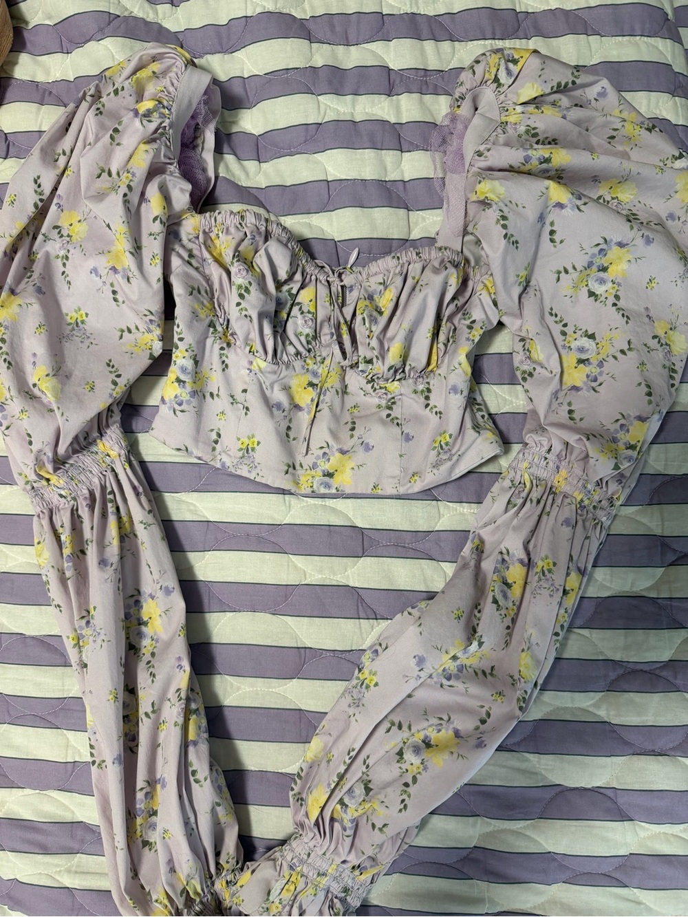 House of CB Millicent Lilac Floral Corset Top Size S